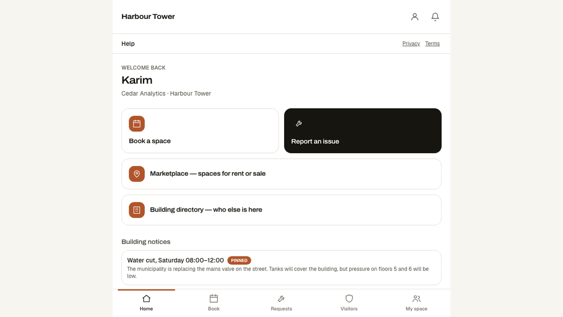 Your company's home screen
